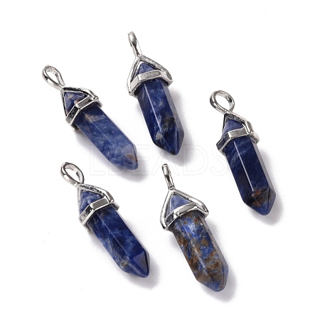 Natural Sodalite Pointed Pendants G-K329-41P-1