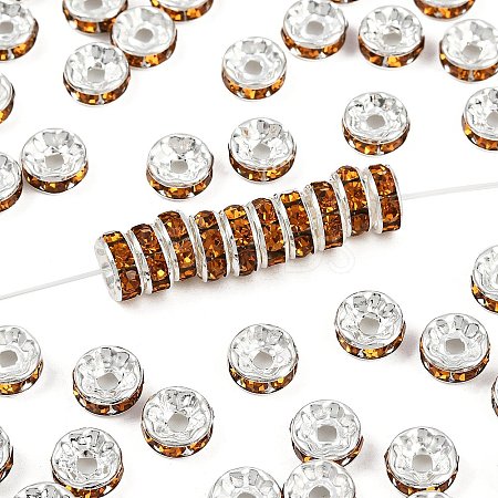 Brass Grade A Rhinestone Spacer Beads RB-A014-Z8mm-17S-1