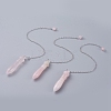 Natural Rose Quartz Pointed Dowsing Pendulums G-J386-A07-1