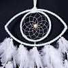 Handmade Eye Woven Net/Web with Feather Wall Hanging Decoration HJEW-K035-01-3