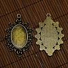 20x30mm Transparent Glass Cabochon Covers and Oval with Flower Zinc Alloy Pendant Cabochon Settings DIY-X0157-AB-NR-4