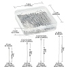 400Pcs 4 Styles 304 Stainless Steel Flat Head Pins STAS-YW0001-72-3