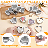 60Pcs Tinplate Packing Boxes with Visible Window Lid CON-WA0001-12-3