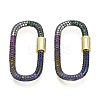 Brass Micro Pave Cubic Zirconia Screw Carabiner Lock Charms ZIRC-N039-008B-NF-1