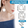 Beebeecraft 20Pcs 2 Size 304 Stainless Steel Half Hoop Earring Findings STAS-BBC0002-22-2