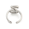Brass Letter Open Cuff Rings for Women RJEW-G313-01Z-P-3
