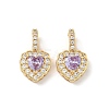 Brass Micro Pave Cubic Zirconia Pendants KK-Z139-05G-2