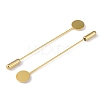 Brass Lapel Pin Base Settings KK-WH0045-025A-G-2