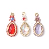 3Pcs Glass Seed Beaded Pendants PALLOY-MZ00419-1