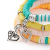 4Pcs Handmade Polymer Clay Heishi Beads Stretch Bracelets BJEW-JB05890-3
