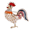 Rooster with Cat Eye Pins PW-WG79535-01-4