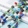 Flat Round Handmade Millefiori Glass Beads LK-R004-49-5