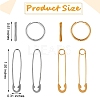 4Pair 4 Style Safety Pin & Ring 304 Stainless Steel Hoop Earrings for Women EJEW-SZ0001-84-4