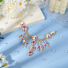 1Pc Flower Brass Rhinestone Ornament Accessories OHAR-FG0001-04C-5