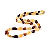 Natural Amber Nuggets Graduated Beaded Necklaces NJEW-T019-09-3