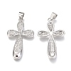 Brass Micro Pave Clear Cubic Zirconia Pendants ZIRC-O038-09P-2