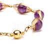 Natural Amethyst Beaded Bracelets for Men Women BJEW-TA00012-03-5