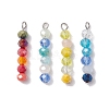 4Pcs 4 Colors Glass Pendants PALLOY-JF02630-1