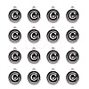 Platinum Plated Alloy Charms X-ENAM-S118-02C-P-2