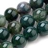 Natural Moss Agate Beads Strands G-I199-06-8mm-1
