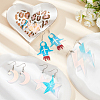 5 Pairs 5 Styles Rainbow Color Acrylic Dangle Earrings with Iron Pins EJEW-AN0003-62-7