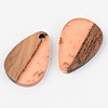 Transparent Resin & Walnut Wood Pendants RESI-S389-027A-B-3
