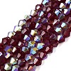AB Color Plated Transparent Glass Beads Strands GLAA-G127-01J-1