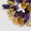 Rough Raw Natural Citrine and Amethyst Beads Strands G-K202-24-3