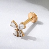 F136 Titanium Pave Clear Cubic Zirconia Bowknot Internally Threaded Labrets ME-CBA9828-05G-2