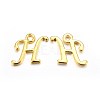 Golden Plated Alloy Letter Pendants X-PALLOY-J718-01G-H-1