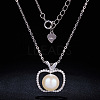 SHEGRACE Rhodium Plated 925 Sterling Silver Apple Pendant Necklace JN300A-3