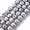 Electroplated Crackle Glass Beads Strands X-EGLA-N014-8mm-03-1