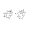 Non-Tarnish Heart 304 Stainless Steel Stud Earrings for Women EJEW-Z017-05P-1