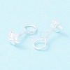 Tiny Sakura 999 Fine Silver Stud Earrings EJEW-I260-33S-2