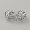 Stainless Steel Spiral Bead Cage Pendants STAS-WH0016-57P-2
