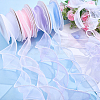 4Rolls 5 Yards ABS Pearl Edged Mesh Ribbon for Bowknot Making OCOR-ME0001-67-4