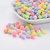 Round Solid Color Opaque Acrylic Beads X-SACR-S037-M02-A-1