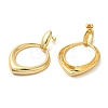 Real 18K Gold Plated Brass Dangle Stud Earrings EJEW-G382-19B-G-2