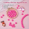 100Pcs Silicone Beads Round Rubber Bead 15MM Loose Spacer Beads for DIY Supplies Jewelry Keychain Making JX455A-2