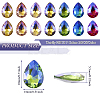 70Pcs 7 Colors Pointed Back Glass Rhinestone Cabochons RGLA-TA0001-06-4