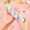1 Skein 80% Wool 20% Acrylic Fiber Rainbow Segment Dyed Yarn OCOR-TA0003-02D-8