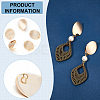 BENECREAT 12Pcs Brass Stud Earring Findings KK-BC0010-89-4