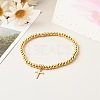 Rosary Cross Stretch Bracelets Set BJEW-JB06674-8