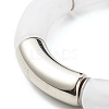 Chunky Curved Tube Beads Stretch Bracelets Set for Girl Women BJEW-JB06947-15