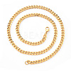 Men's Vacuum Plating 201 Stainless Steel Cuban Chain Necklace NJEW-R257-001D-G-1