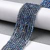 Electroplate Transparent Glass Beads Strands GLAA-H021-01B-FR05-3
