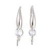 Rack Plating Brass Cubic Zirconia Earring Hooks KK-S374-05P-05-1