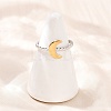 304 Stainless Steel Double Color Cuff Rings RJEW-S635-01GP-11-2