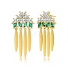 Brass Micro Pave Cubic Zirconia Stud Earrings EJEW-BB70428-1
