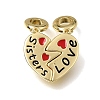 Brass Enamel European Dangle Charms KK-E802-07G-1